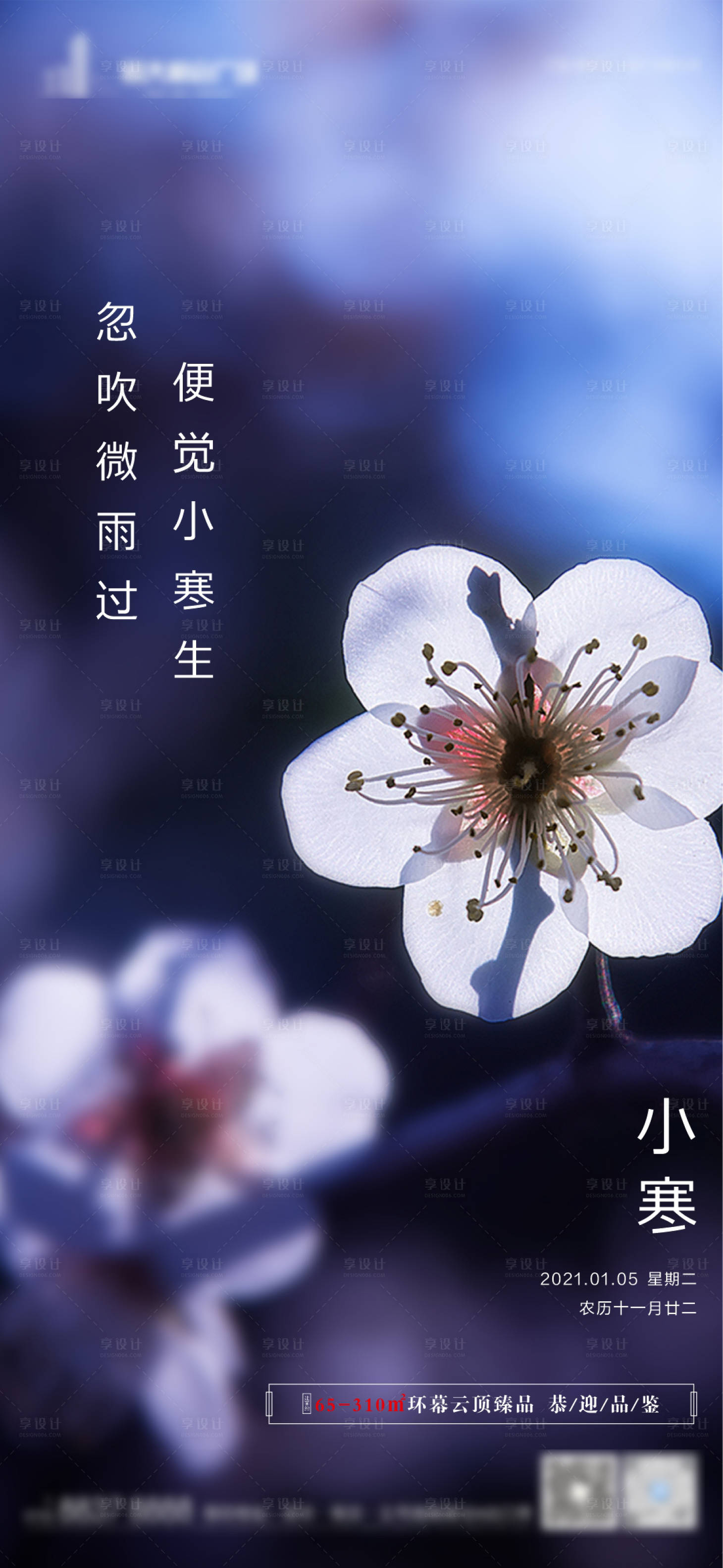 源文件下载【享设计】搜索编号：54340003118948199【地产小寒节气海报】