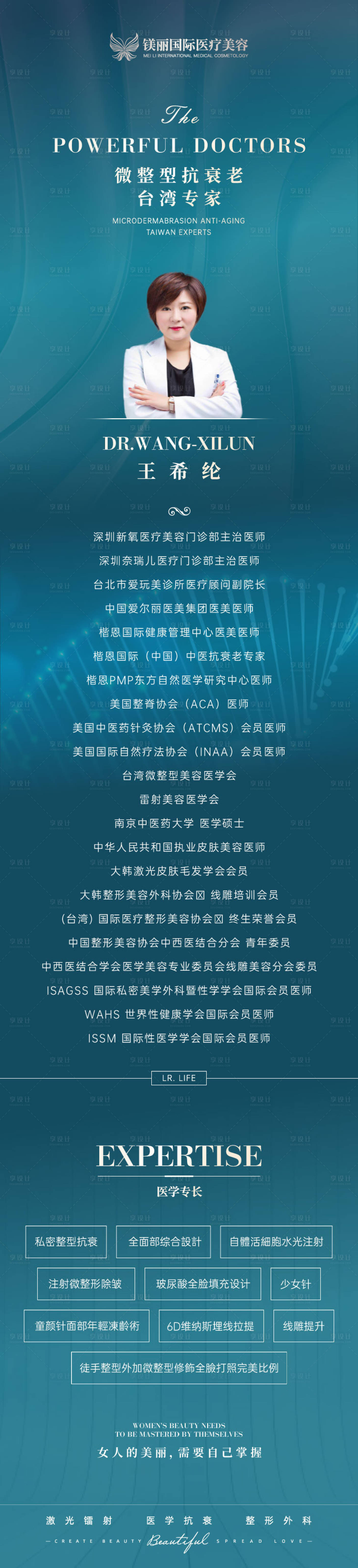 源文件下載【享設(shè)計(jì)】搜索編號：71090003345471145【醫(yī)美整形醫(yī)生介紹長圖】