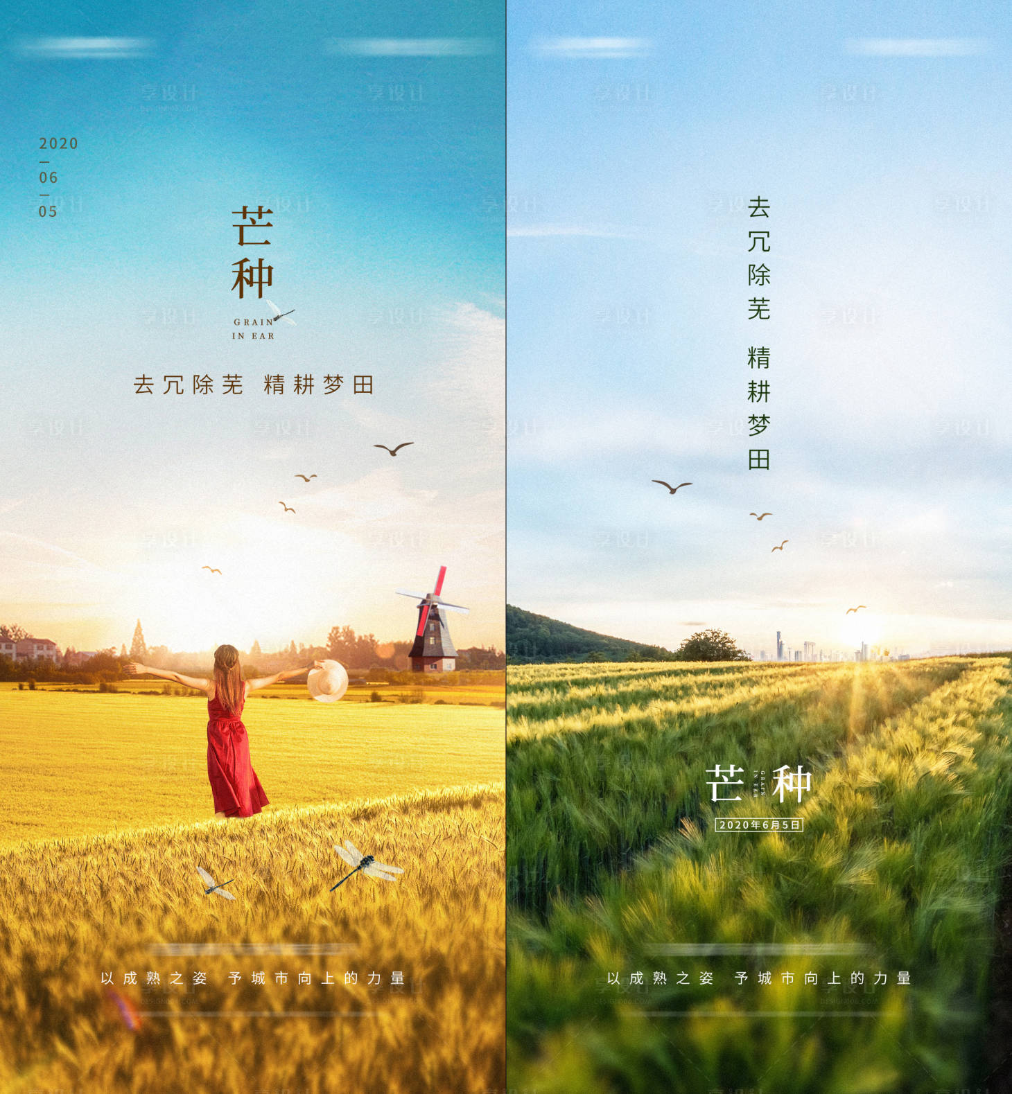 源文件下载【享设计】搜索编号：67500003381472692【地产二十四节气芒种海报】