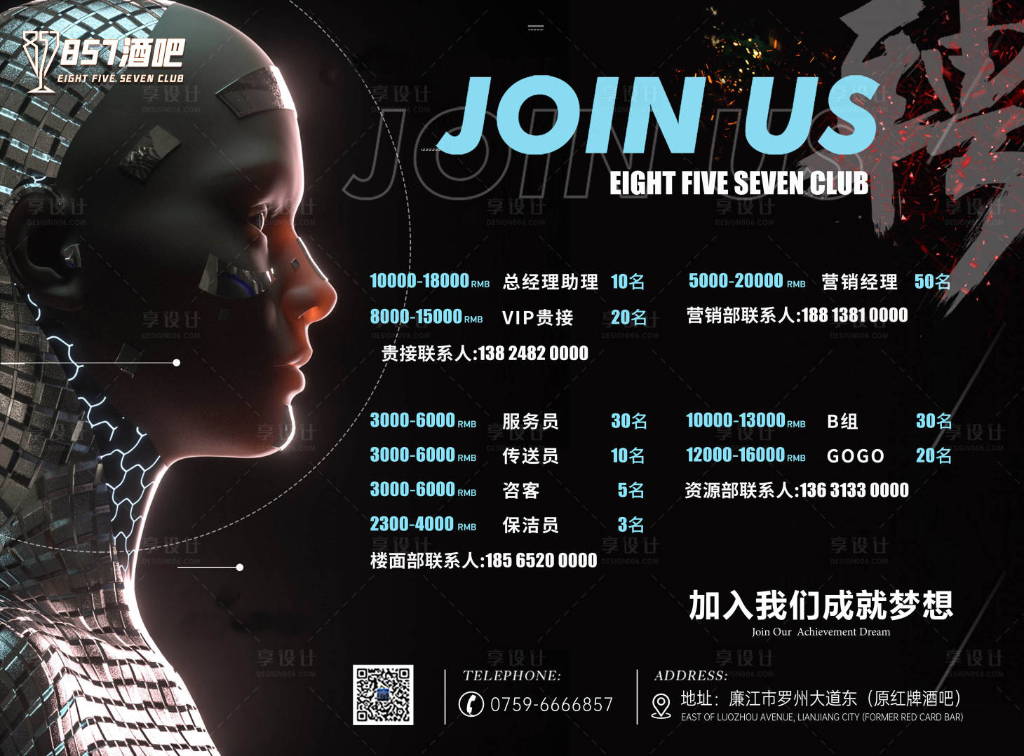 源文件下載【享設(shè)計】搜索編號：40020003254855120【酒吧招聘科幻活動展板】