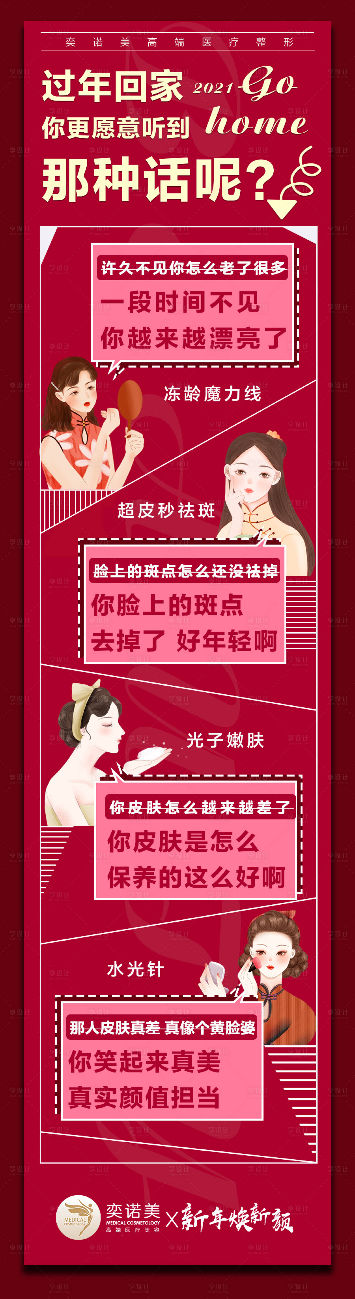 源文件下載【享設計】搜索編號：39630003429645128【醫美整形新年宣傳長圖海報】