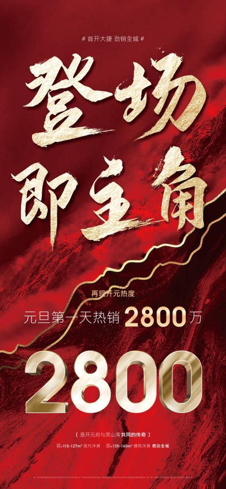 源文件下载【地产红金热销大字报金属字海报】编号：21620003137475111
