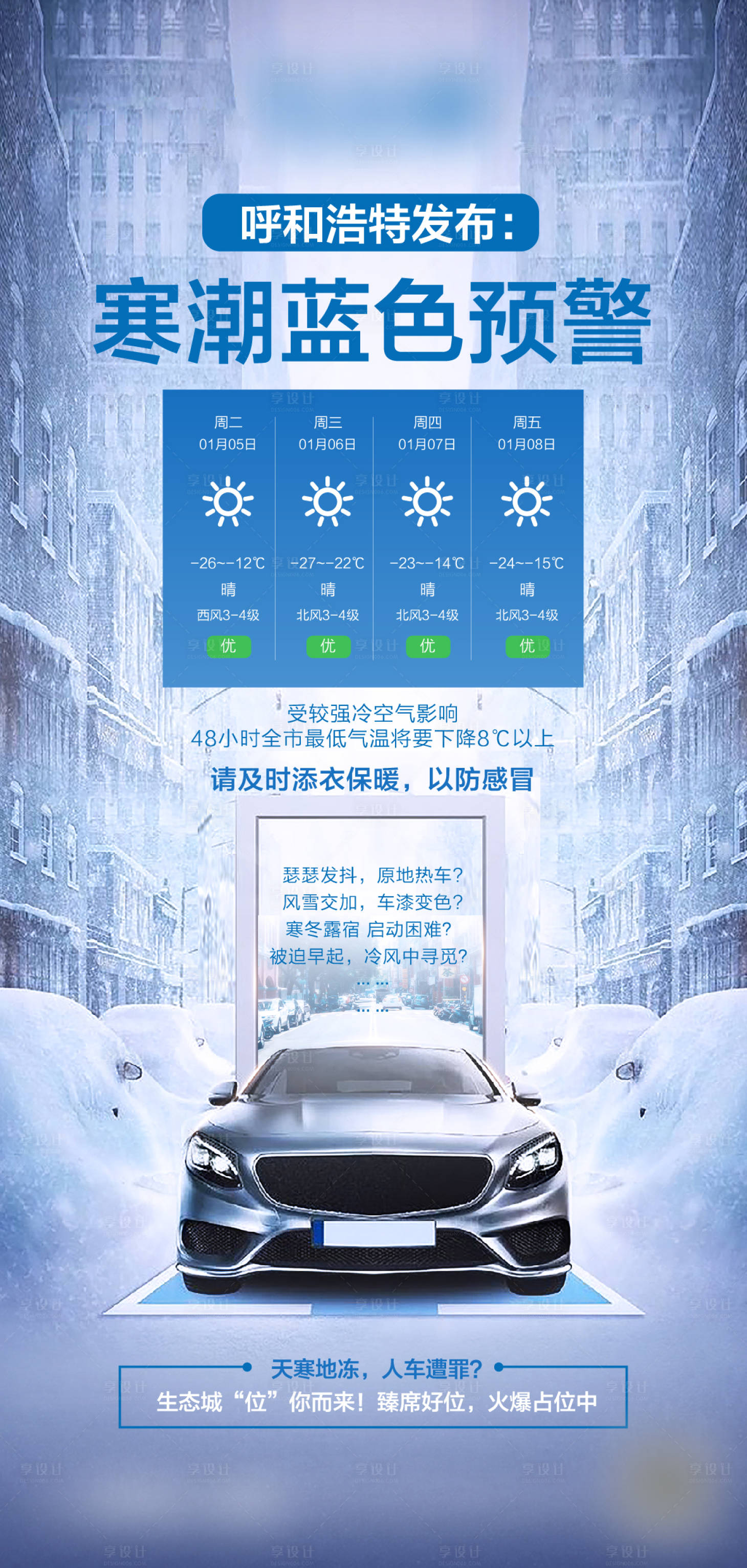 源文件下载【享设计】搜索编号：28830003171004018【降温提示宣传海报】