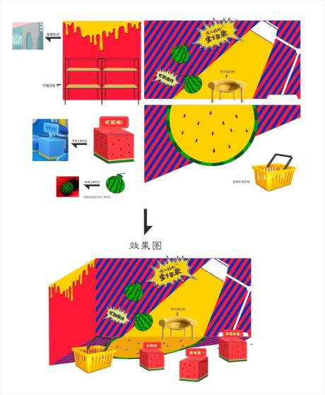 源文件下載【享設計】搜索編號：62800003157981201【西瓜背景墻拍照墻美陳】
