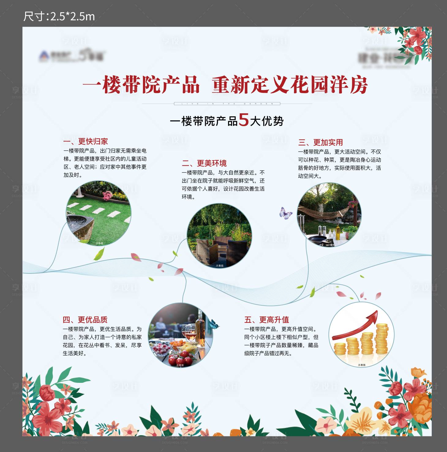 源文件下載【享設計】搜索編號：86190003434817264【花園洋房價值點展板】