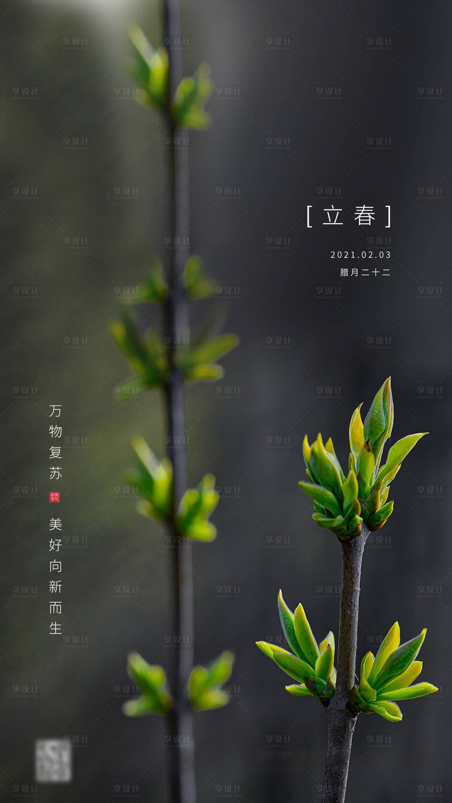源文件下載【享設計】搜索編號：85820003398529832【二十四節氣立春簡約海報】