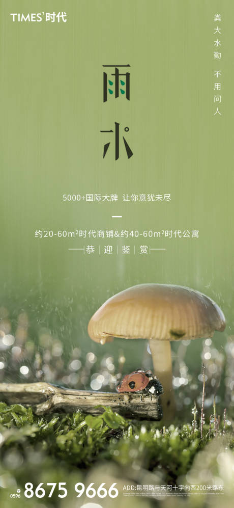 源文件下載【享設計】搜索編號：11910003422327524【雨水節氣海報】