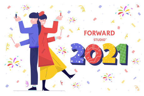 源文件下载【新年插画2021庆祝缤纷】编号：78600003155581602