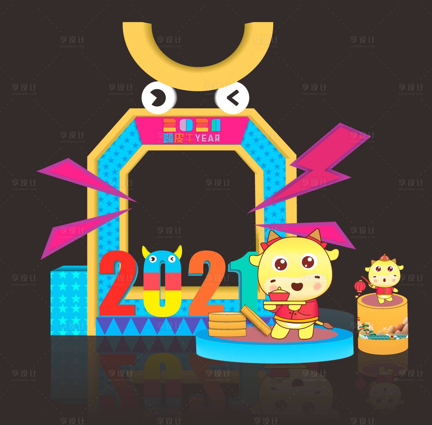 源文件下載【房地產(chǎn)牛年堆頭】編號(hào)：24740003391492220