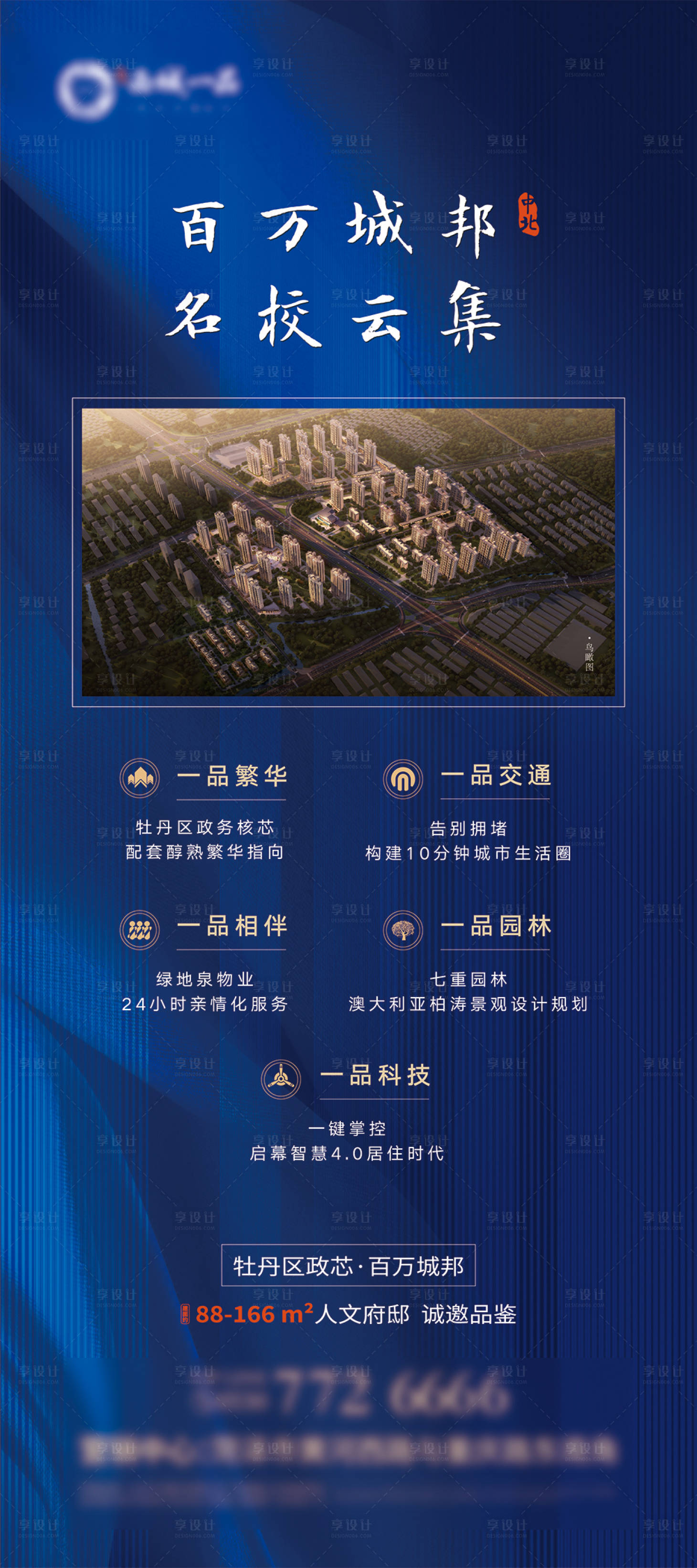 源文件下载【享设计】搜索编号：24310003152966177【房地产门型架蓝色高端大气展架】