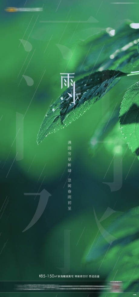 源文件下载【雨水节气移动端海报】编号：16760003428383194