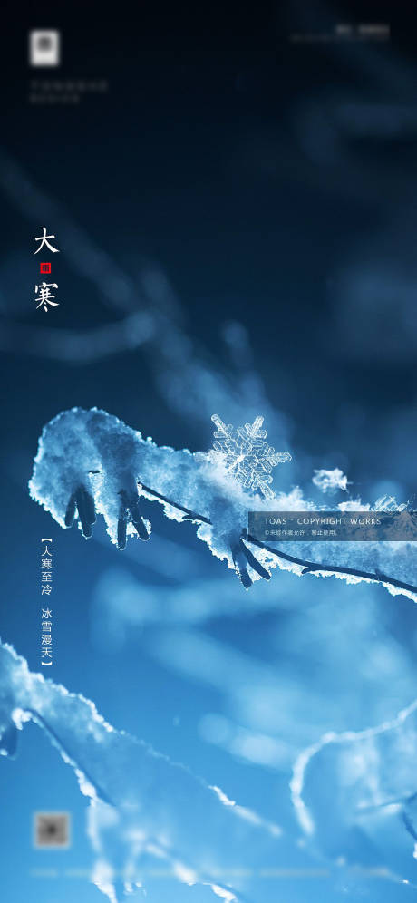 源文件下載【大寒節氣移動端海報】編號：25860003302775167