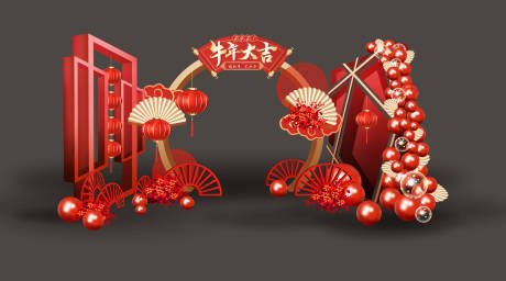 源文件下载【牛年大吉红金门头】编号：52390003202302176