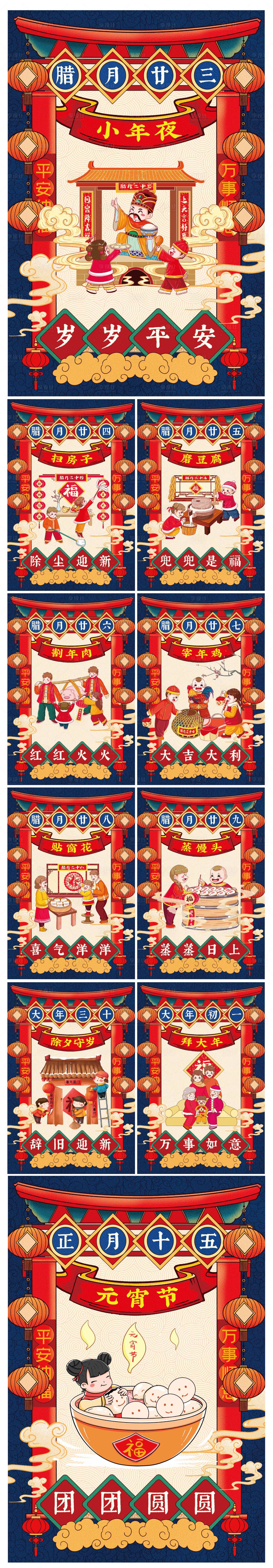 源文件下载【享设计】搜索编号：40790003275988904【节日春节新年过年年俗系列海报】