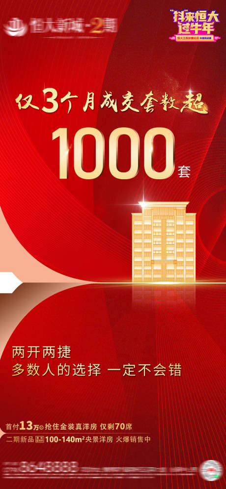 源文件下载【房地产红金热销加推微单海报】编号：42990003617108140