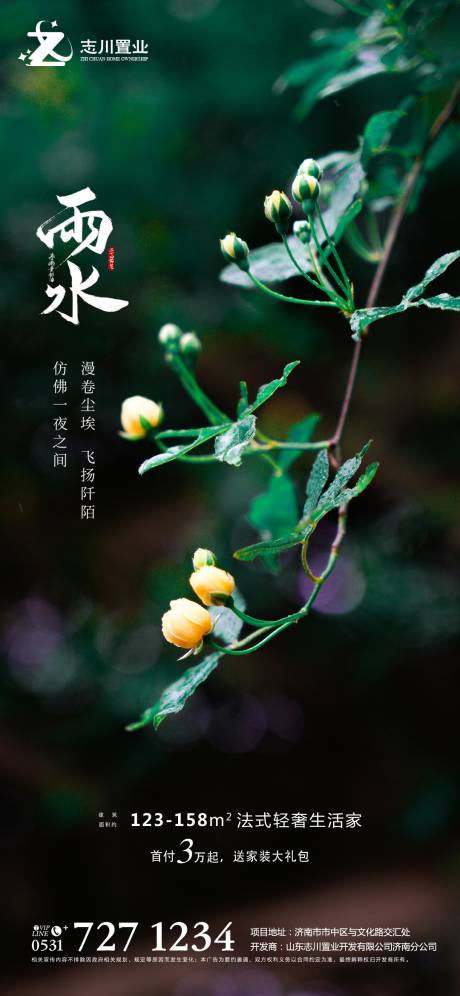 源文件下载【雨水节气刷屏海报】编号：86680003503522012