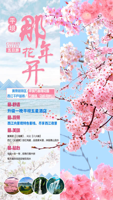 编号：20210224152503591【享设计】源文件下载-贵州平坝万亩樱花旅游海报