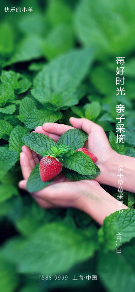 亲子草莓采摘活动海报-源文件【享设计】