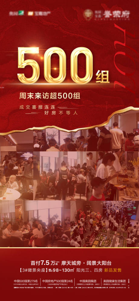 源文件下载【房地产红金热销海报】编号：51220003609465738