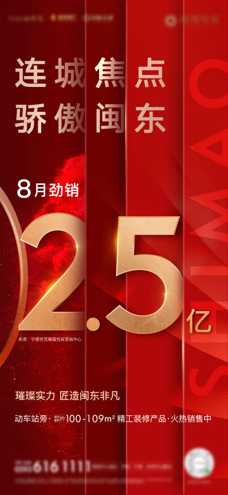 源文件下載【地產(chǎn)熱銷紅金海報】編號：11440003475493342