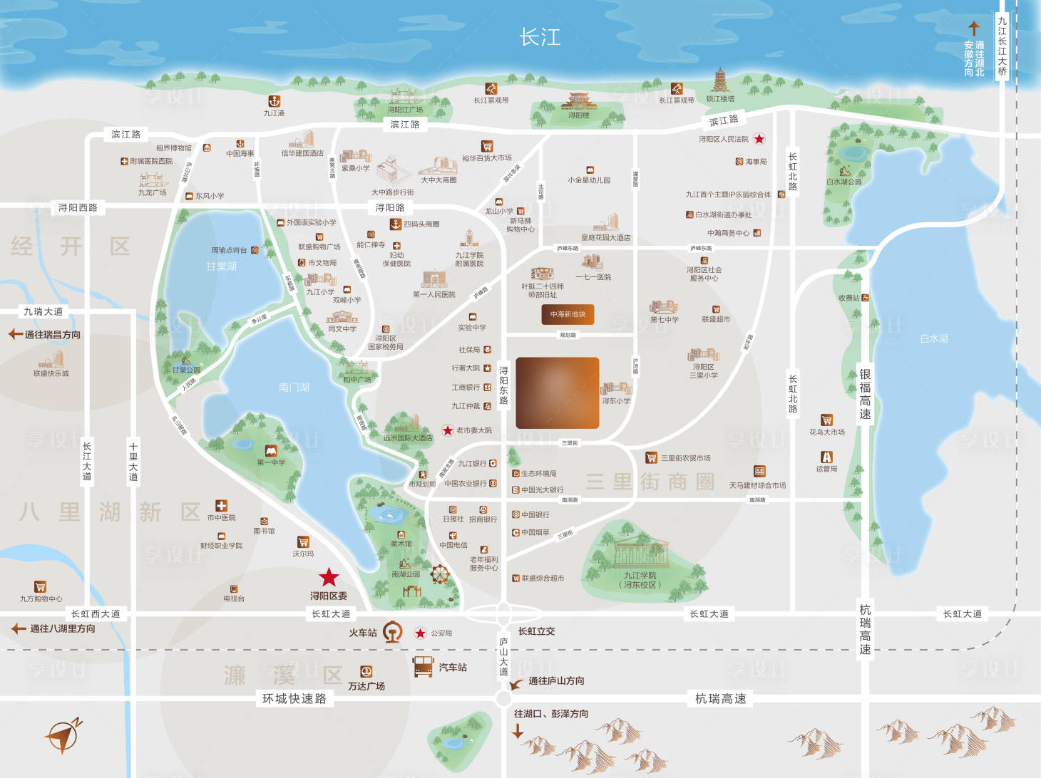源文件下載【享設計】搜索編號：11820003619198006【房地產區位圖廣告展板】