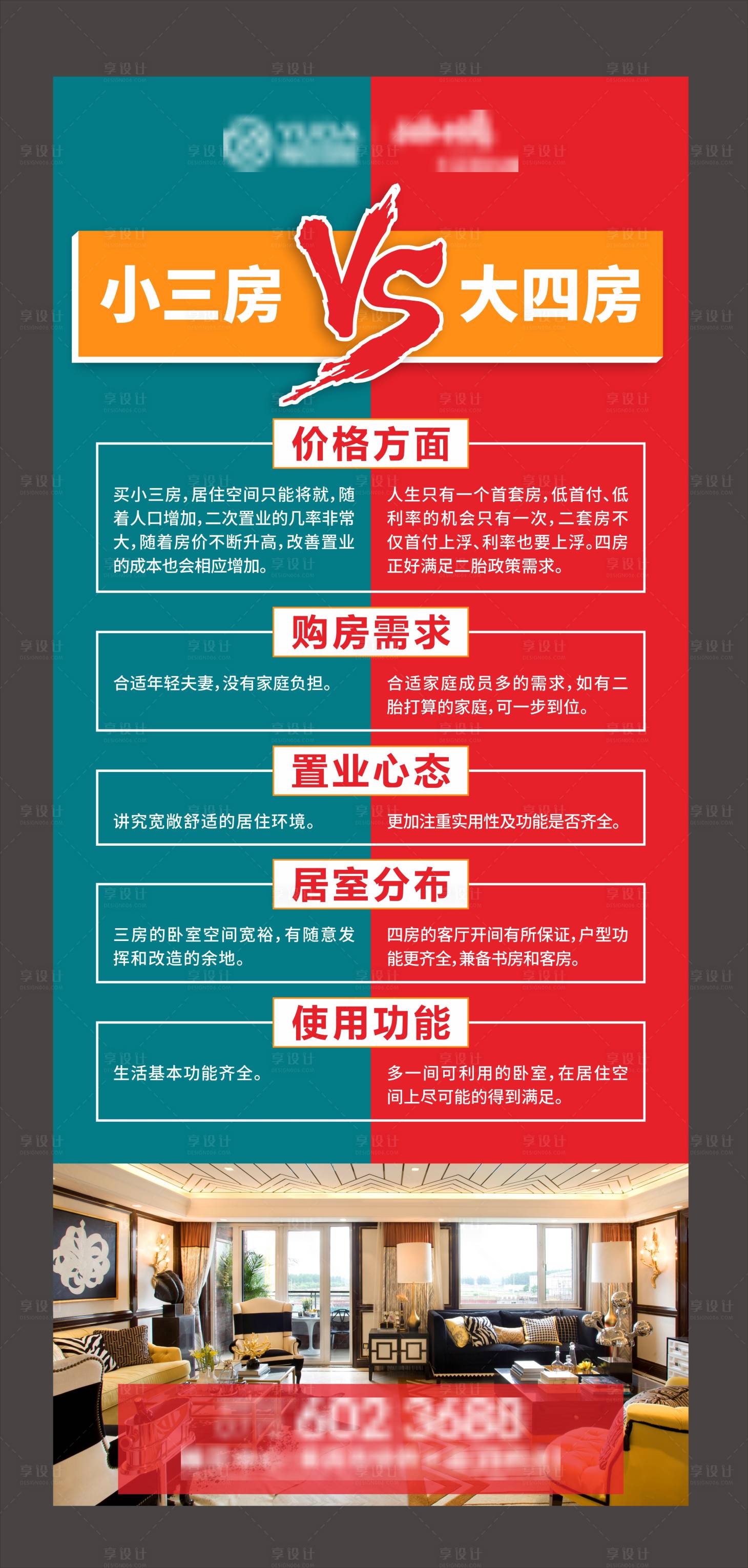 户型对比海报CDR广告设计素材海报模板免费下载-享设计