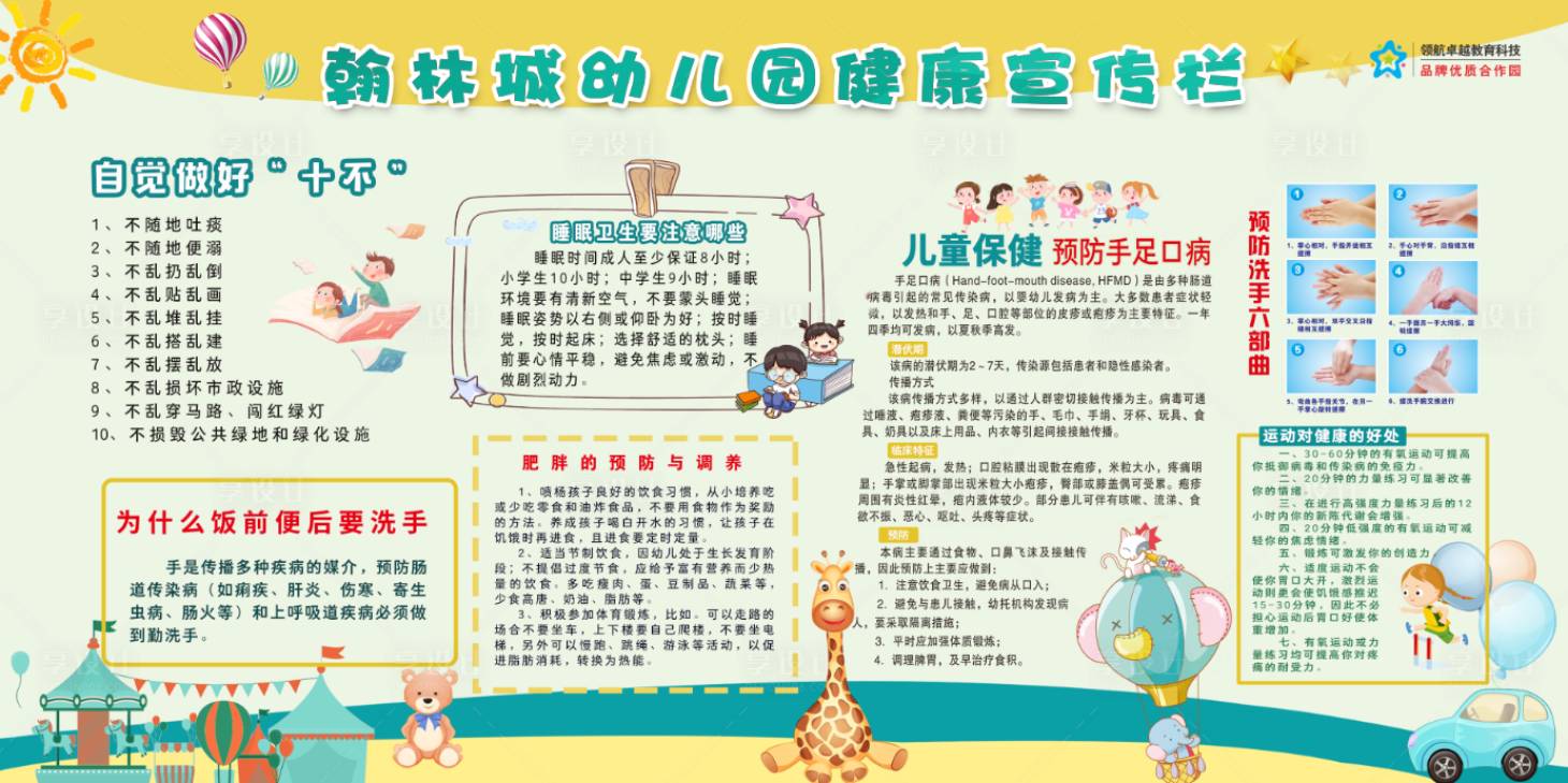 源文件下载【卡通健康校园宣传栏】编号：25400003715389947