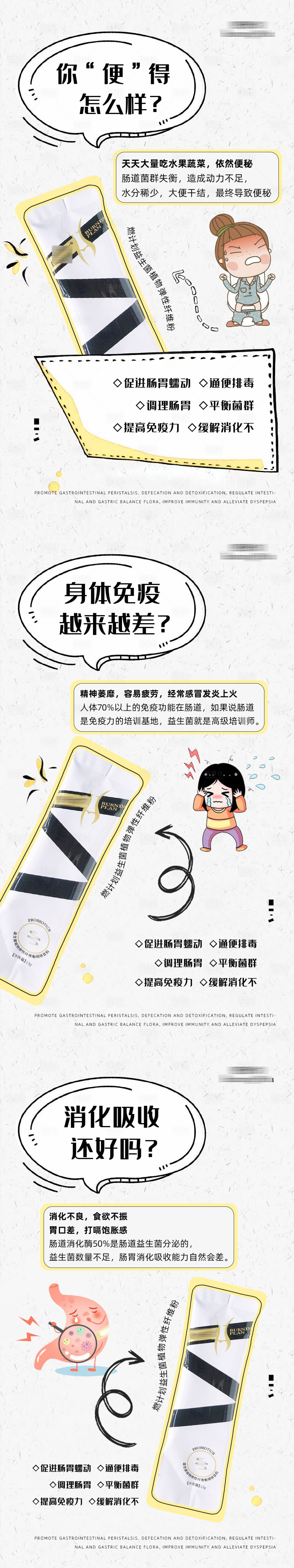 源文件下载【享设计】搜索编号：99900003799326083【益生菌养护产品功效系列海报】