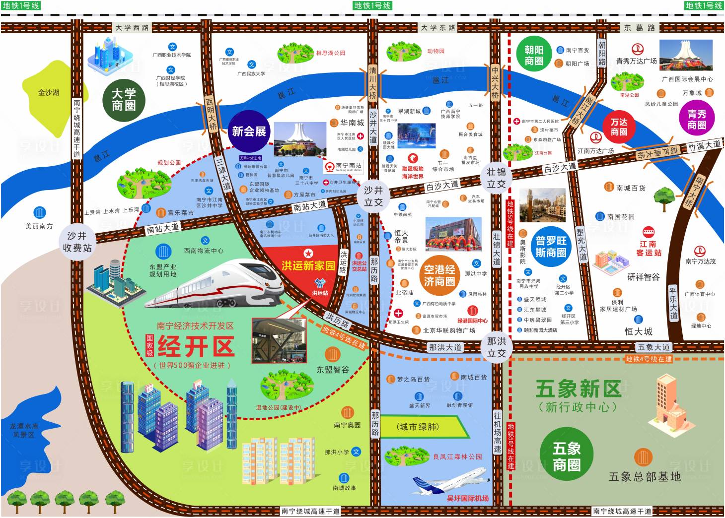 南宁楼盘区位图