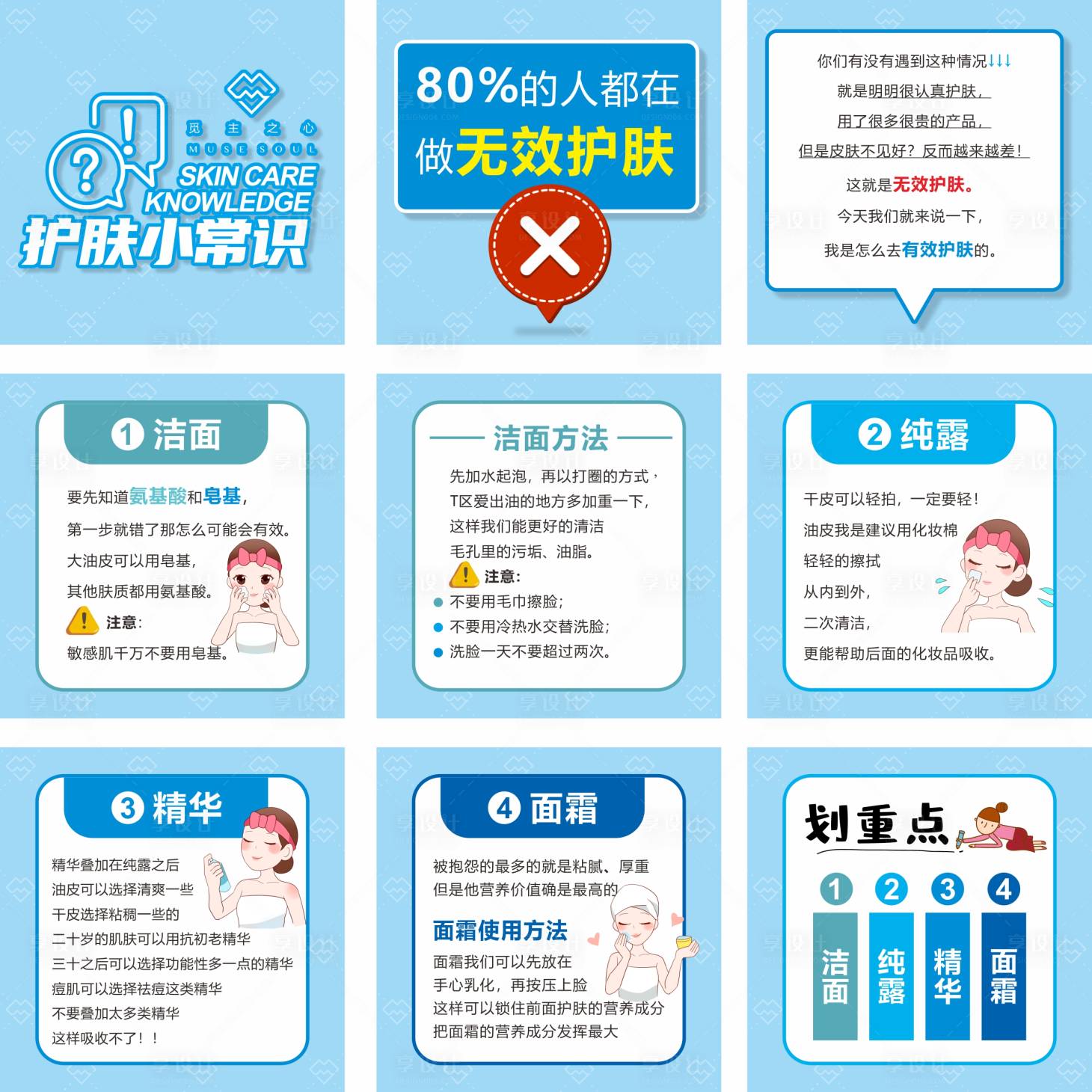 源文件下載【享設(shè)計(jì)】搜索編號(hào)：41640003860338882【如何有效護(hù)膚九宮格海報(bào)】