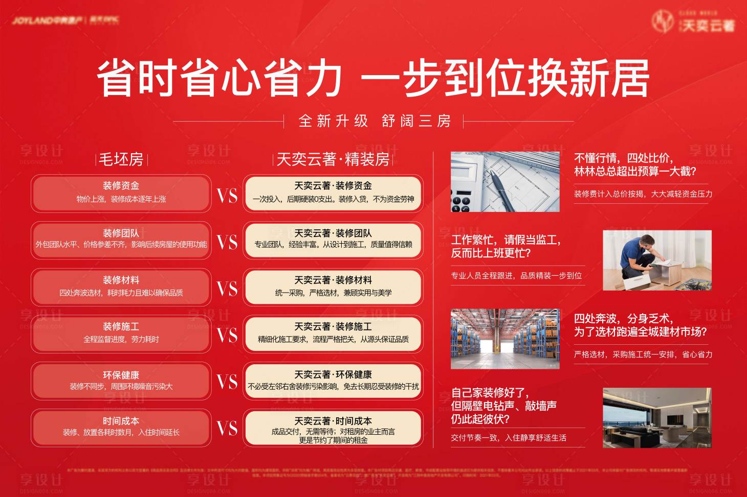 源文件下載【享設計】搜索編號：44090003913422332【地產精裝優勢對比背景板】