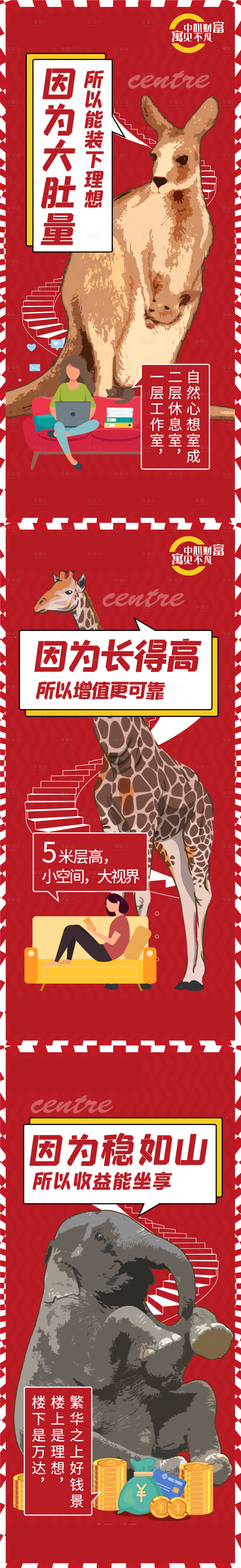 源文件下载【享设计】搜索编号：91690003898585972【SOHO公寓户型投资价值点动物海报】