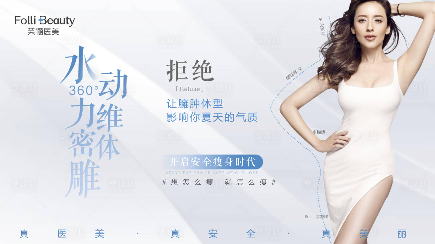 源文件下載【享設(shè)計】搜索編號：72160003858462142【醫(yī)美整形吸脂體雕項目海報展板】