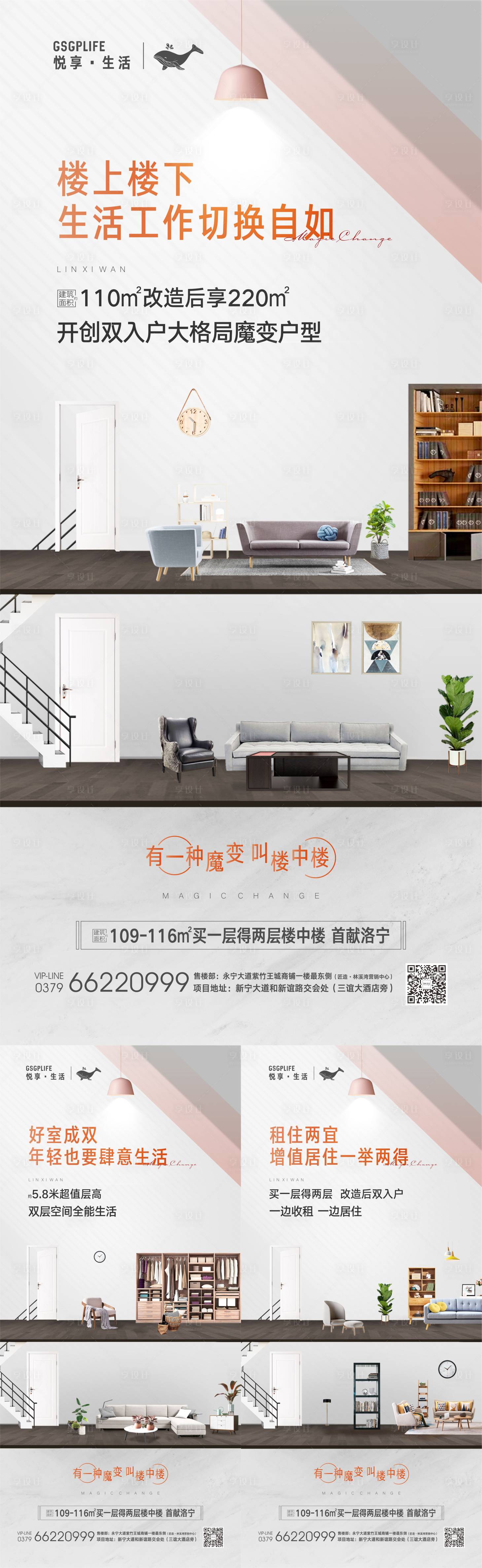 编号：20210316101427419【享设计】源文件下载-地产LOFT公寓卖点海报系列
