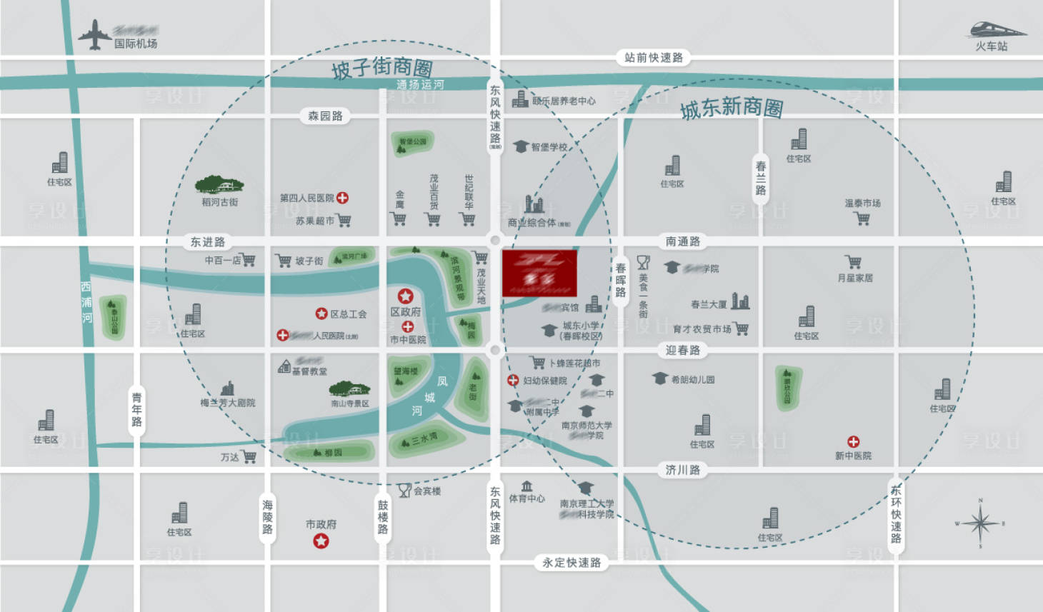 源文件下载【地产区位图简约大气】编号：61590003957131821