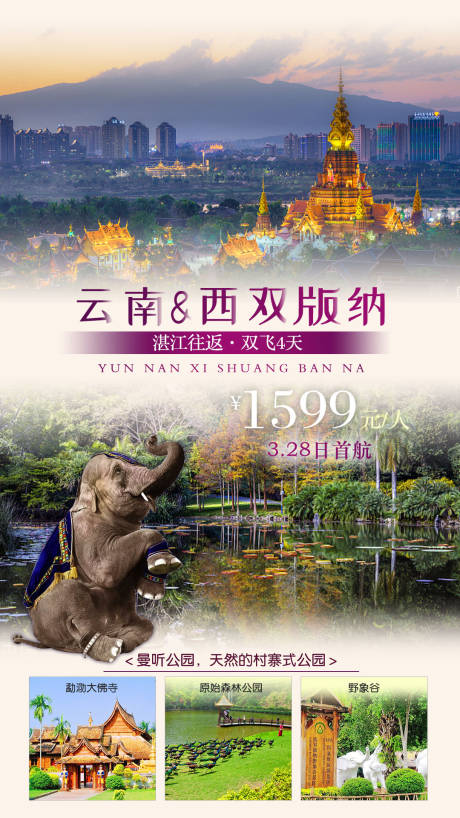 编号：20210320091530501【享设计】源文件下载-云南西双版纳旅游海报