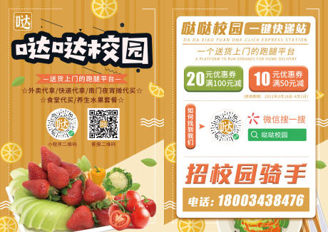 源文件下载【跑腿外卖DM宣传单页】编号：34500003858657884