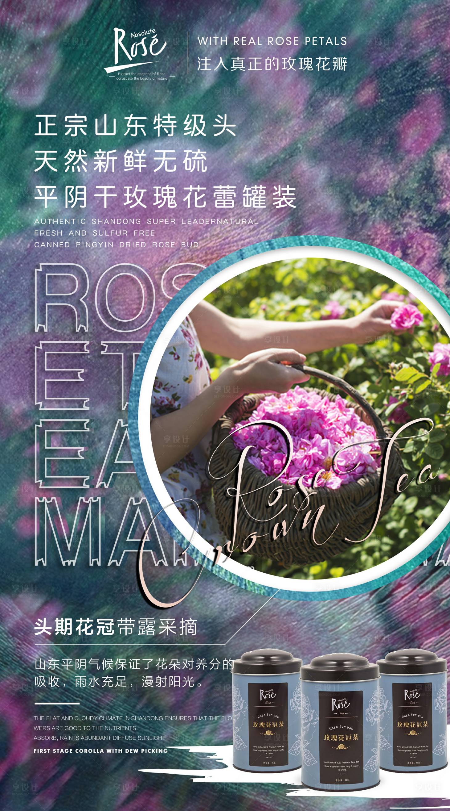 源文件下载【玫瑰花茶产品宣传海报】编号：67970003706722792