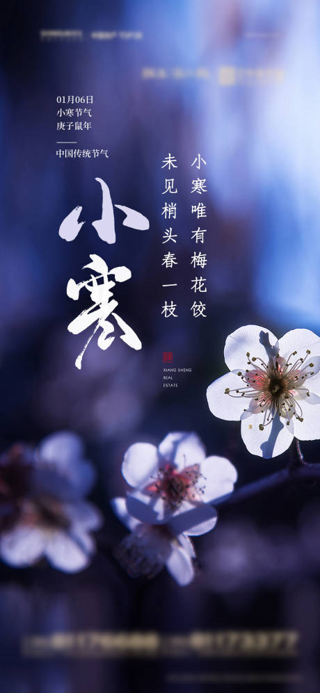 源文件下载【享设计】搜索编号：84050004100547393【小寒节气海报】