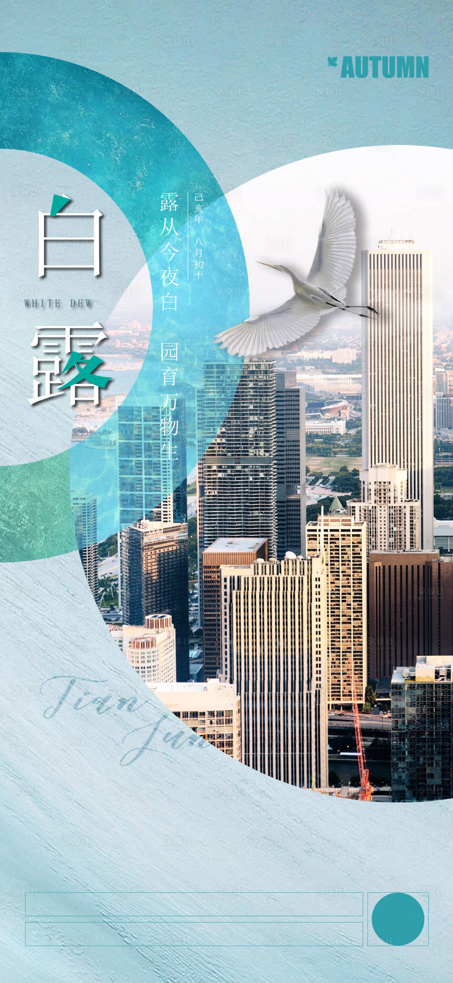 源文件下载【地产白露节气海报】编号：85540004283271997