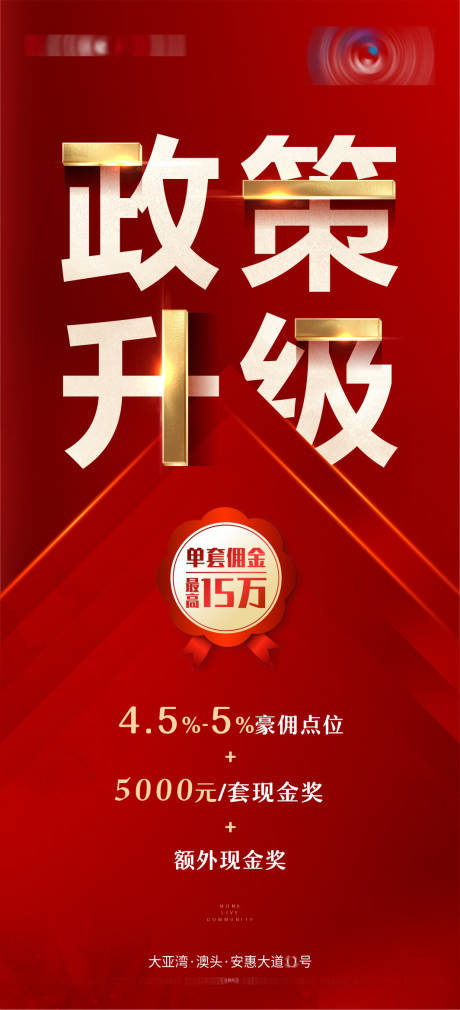 源文件下載【房地產政策紅金海報】編號：76160004179988187
