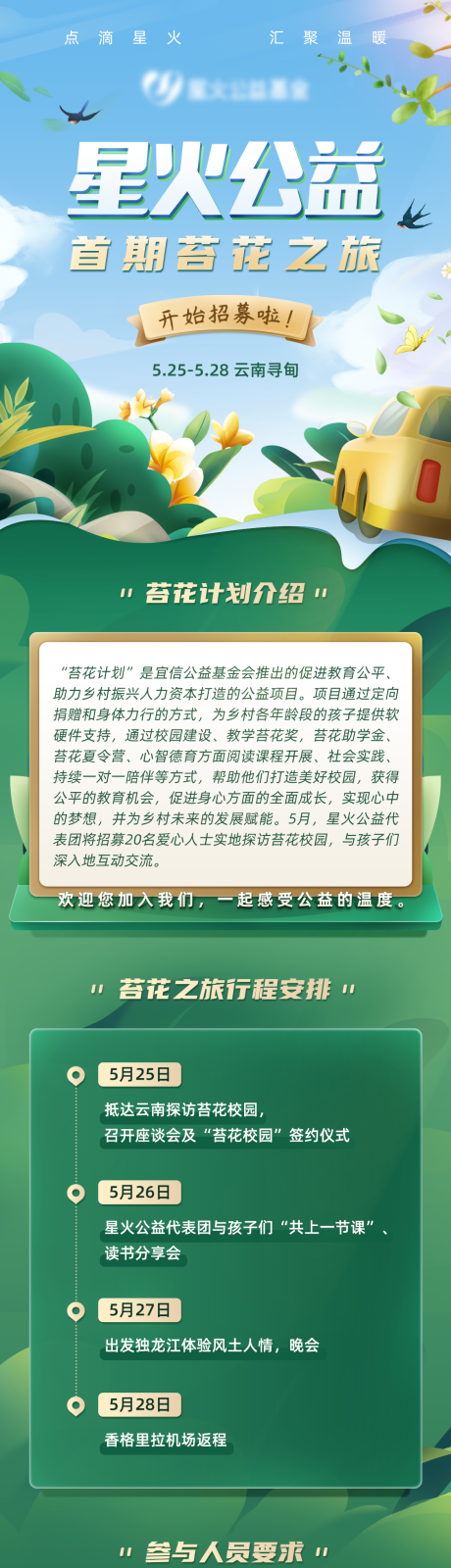源文件下载【享设计】搜索编号：11810004363041603【公益春游踏青活动流程长图】