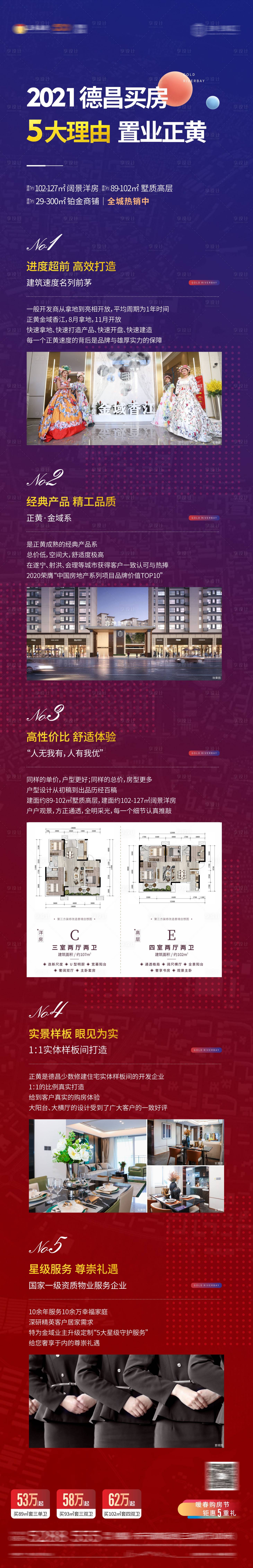 源文件下载【享设计】搜索编号：93540004166086050【地产购房5大理由长图】