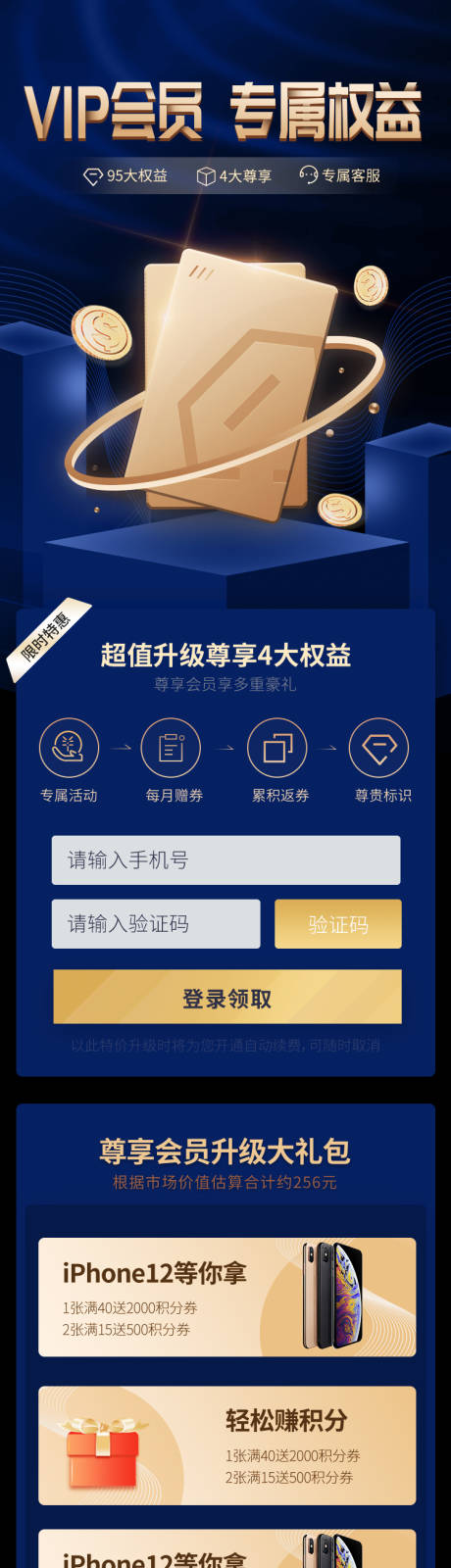 源文件下载【金色商务简约vip会员特权权益长图】编号：99490004269731403