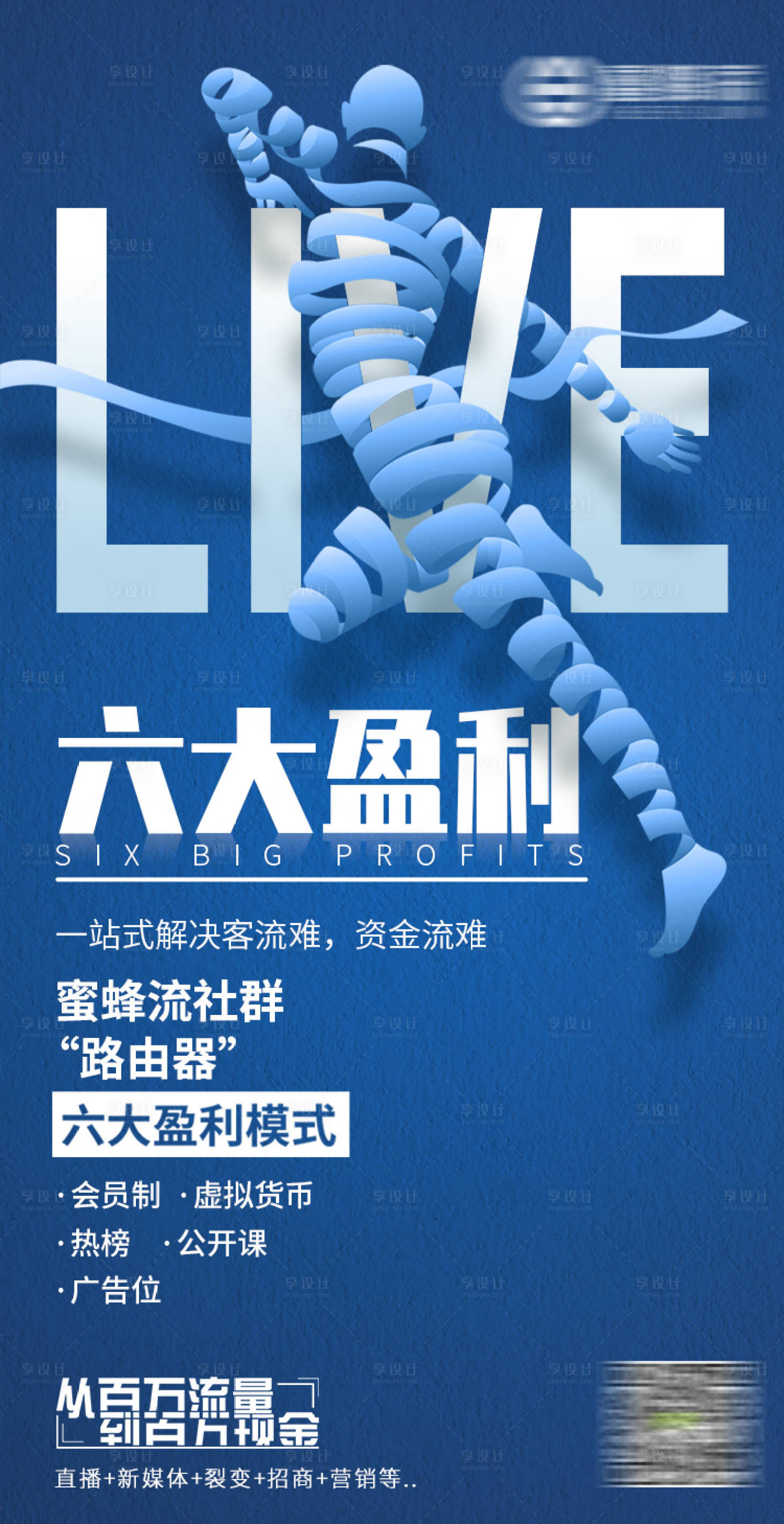 源文件下载【享设计】搜索编号：60730004159466129【直播的六大盈利海报】