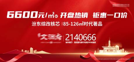 源文件下载【地产红色开盘热销展板】编号：13900004484464579