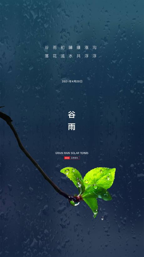 源文件下载【享设计】搜索编号：31290004171505695【谷雨简约海报】