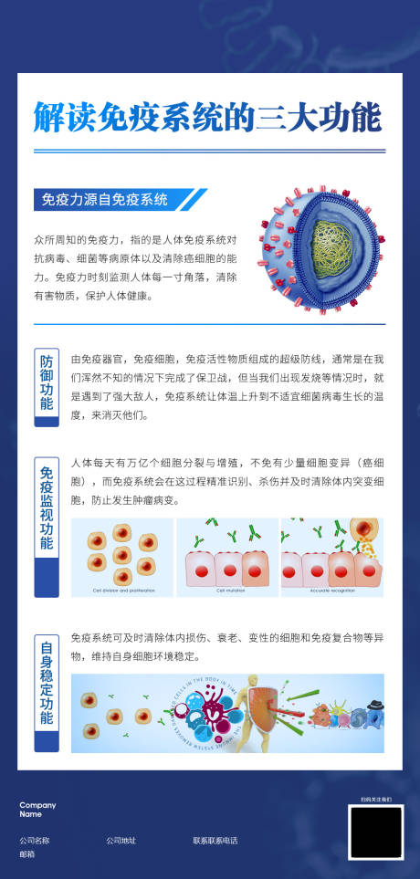 源文件下载【免疫系统免疫力三大功能海报】编号：20210408163515335