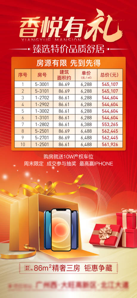 源文件下載【享設(shè)計】搜索編號：80250004221813724【房地產(chǎn)特價房送手機活動海報】