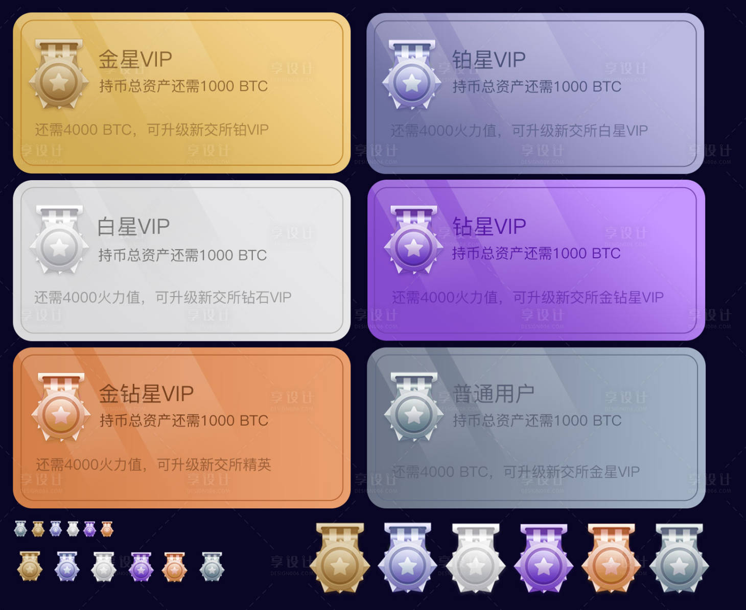 源文件下载【享设计】搜索编号：37940004369963363【区块链科技活动VIP会员等级图标】